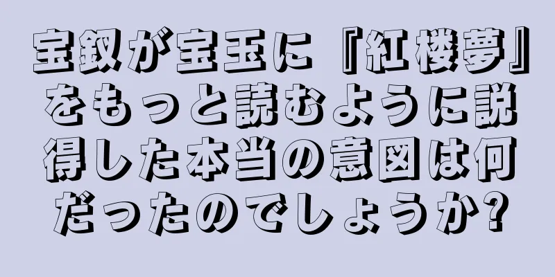 宝釵が宝玉に『紅楼夢』をもっと読むように説得した本当の意図は何だったのでしょうか?