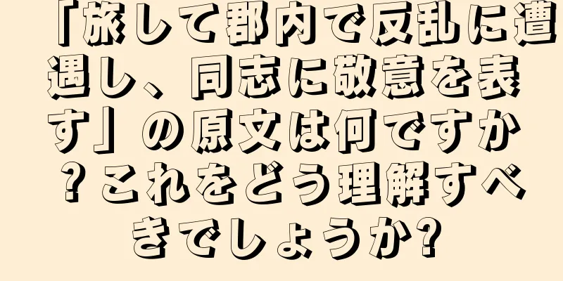 「旅して郡内で反乱に遭遇し、同志に敬意を表す」の原文は何ですか？これをどう理解すべきでしょうか?