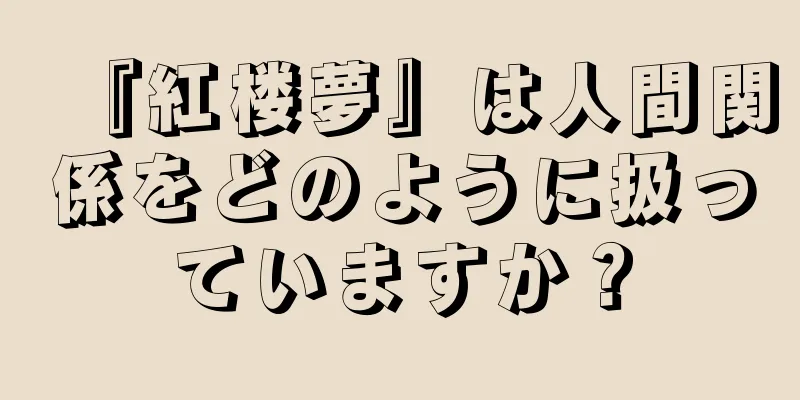 『紅楼夢』は人間関係をどのように扱っていますか？