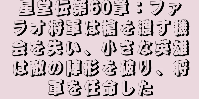 星堂伝第60章：ファラオ将軍は槍を渡す機会を失い、小さな英雄は敵の陣形を破り、将軍を任命した