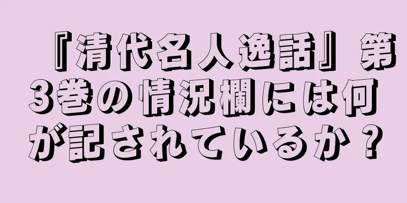 『清代名人逸話』第3巻の情況欄には何が記されているか？