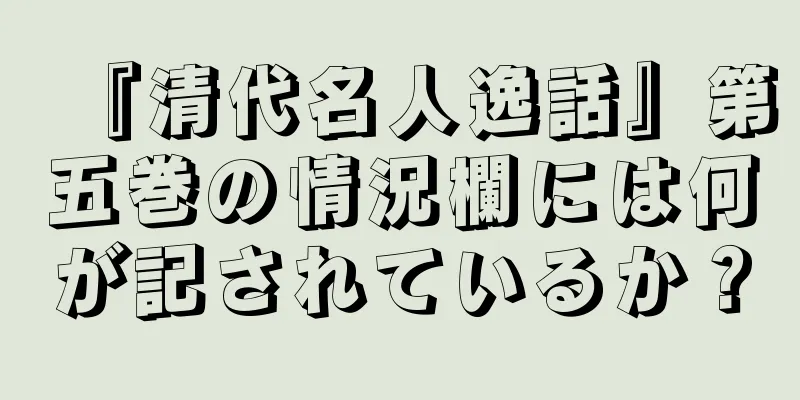 『清代名人逸話』第五巻の情況欄には何が記されているか？