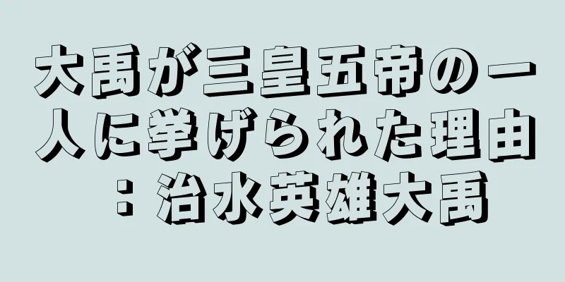 大禹が三皇五帝の一人に挙げられた理由：治水英雄大禹