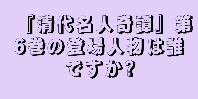 『清代名人奇譚』第6巻の登場人物は誰ですか?