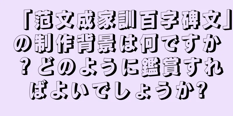 「范文成家訓百字碑文」の制作背景は何ですか？どのように鑑賞すればよいでしょうか?
