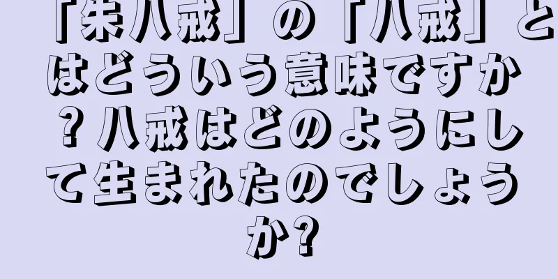「朱八戒」の「八戒」とはどういう意味ですか？八戒はどのようにして生まれたのでしょうか?