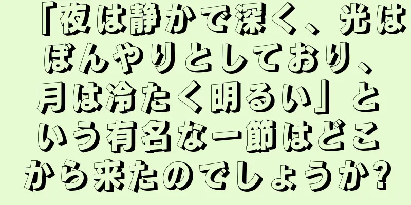 「夜は静かで深く、光はぼんやりとしており、月は冷たく明るい」という有名な一節はどこから来たのでしょうか?