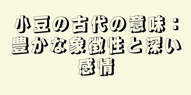小豆の古代の意味：豊かな象徴性と深い感情