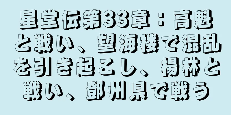 星堂伝第33章：高魁と戦い、望海楼で混乱を引き起こし、楊林と戦い、鄧州県で戦う