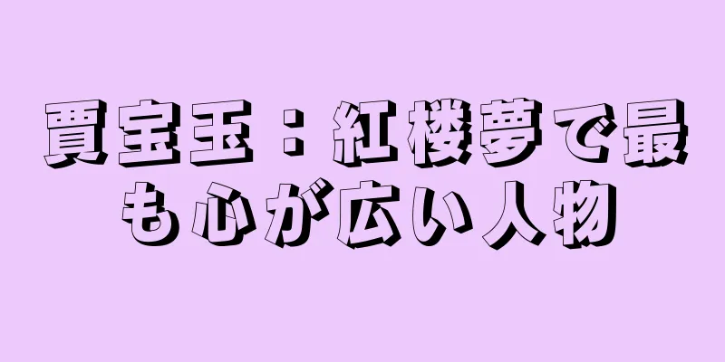賈宝玉：紅楼夢で最も心が広い人物
