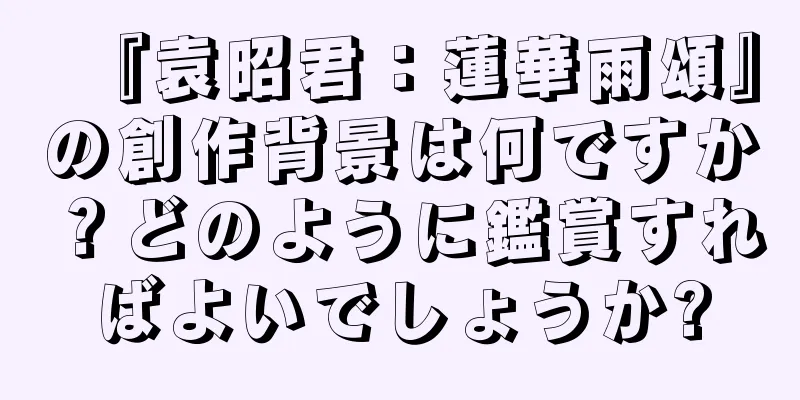 『袁昭君：蓮華雨頌』の創作背景は何ですか？どのように鑑賞すればよいでしょうか?