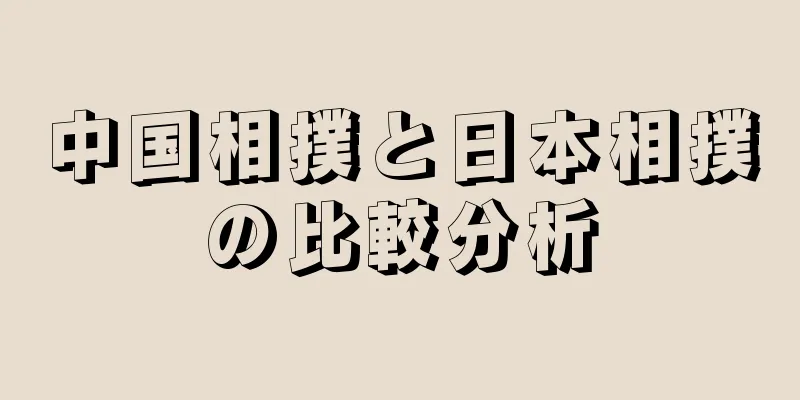 中国相撲と日本相撲の比較分析