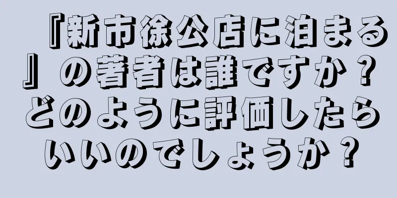 『新市徐公店に泊まる』の著者は誰ですか？どのように評価したらいいのでしょうか？