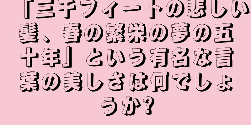 「三千フィートの悲しい髪、春の繁栄の夢の五十年」という有名な言葉の美しさは何でしょうか?