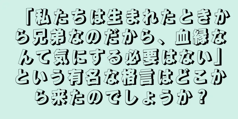 「私たちは生まれたときから兄弟なのだから、血縁なんて気にする必要はない」という有名な格言はどこから来たのでしょうか？