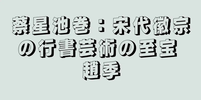 蔡星池巻：宋代徽宗の行書芸術の至宝 趙季