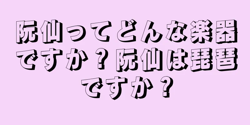 阮仙ってどんな楽器ですか？阮仙は琵琶ですか？