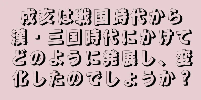 戌亥は戦国時代から漢・三国時代にかけてどのように発展し、変化したのでしょうか？