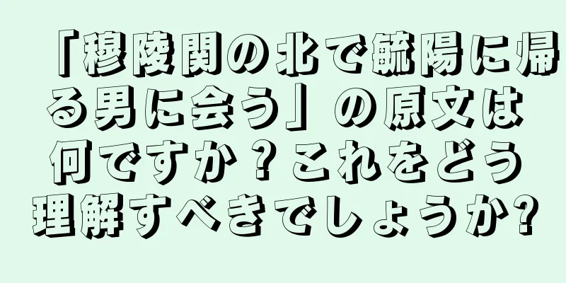 「穆陵関の北で毓陽に帰る男に会う」の原文は何ですか？これをどう理解すべきでしょうか?