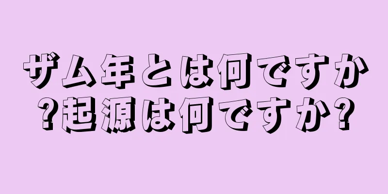 ザム年とは何ですか?起源は何ですか?