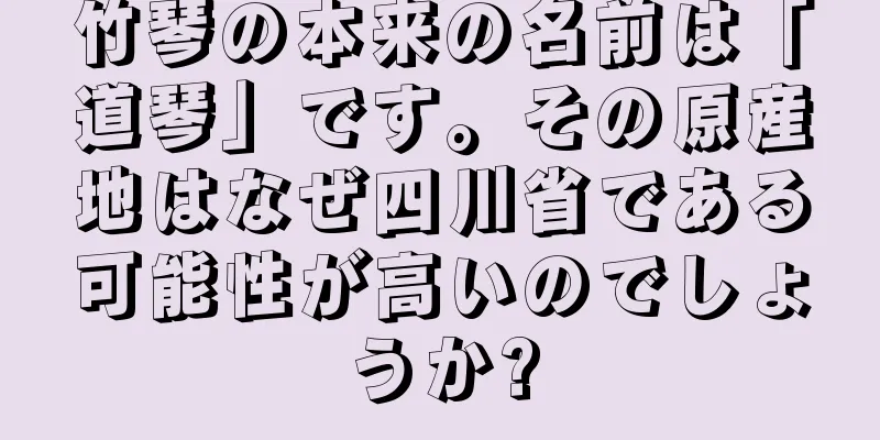 竹琴の本来の名前は「道琴」です。その原産地はなぜ四川省である可能性が高いのでしょうか?