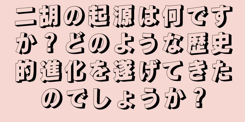 二胡の起源は何ですか？どのような歴史的進化を遂げてきたのでしょうか？