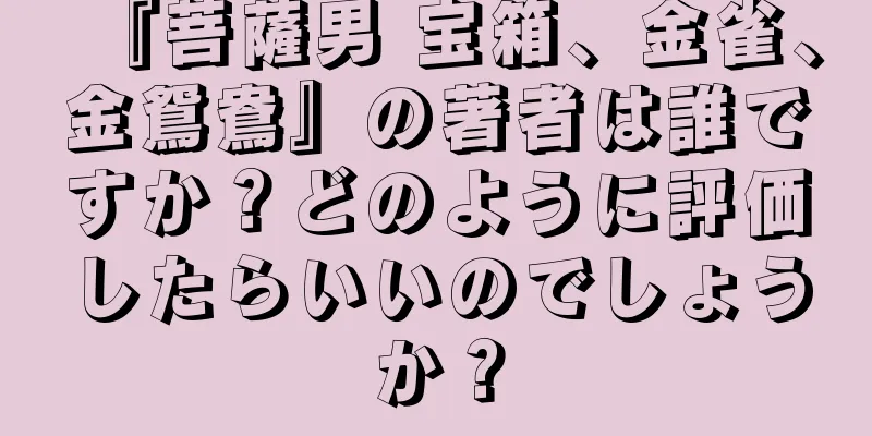 『菩薩男 宝箱、金雀、金鴛鴦』の著者は誰ですか？どのように評価したらいいのでしょうか？