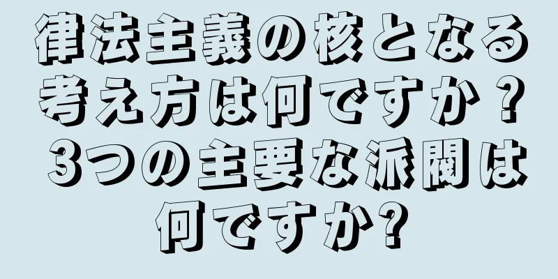 律法主義の核となる考え方は何ですか？ 3つの主要な派閥は何ですか?