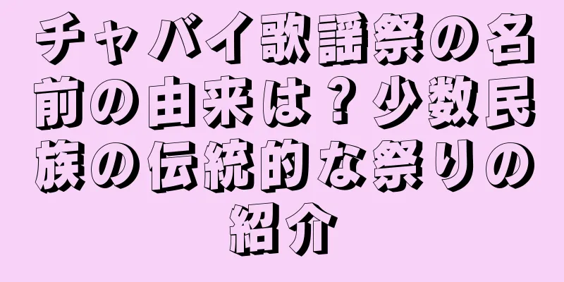 チャバイ歌謡祭の名前の由来は？少数民族の伝統的な祭りの紹介
