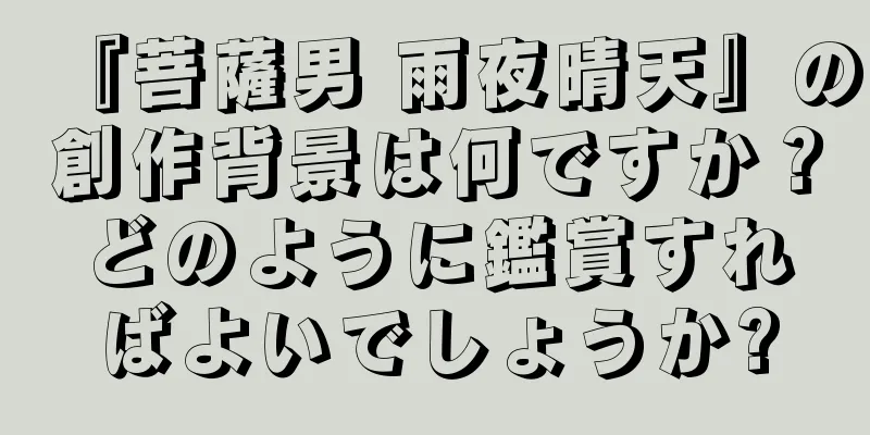 『菩薩男 雨夜晴天』の創作背景は何ですか？どのように鑑賞すればよいでしょうか?