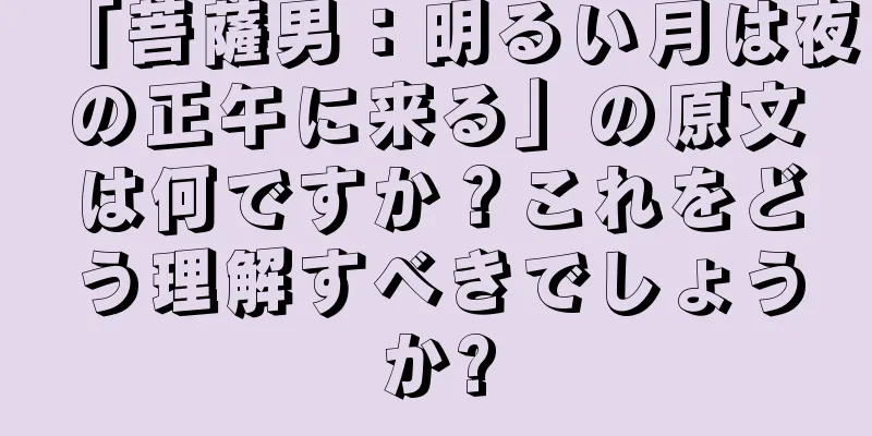 「菩薩男：明るい月は夜の正午に来る」の原文は何ですか？これをどう理解すべきでしょうか?