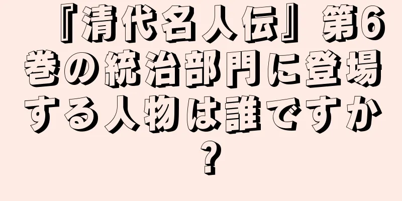 『清代名人伝』第6巻の統治部門に登場する人物は誰ですか？