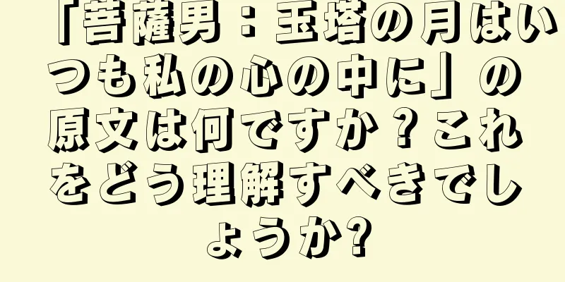 「菩薩男：玉塔の月はいつも私の心の中に」の原文は何ですか？これをどう理解すべきでしょうか?