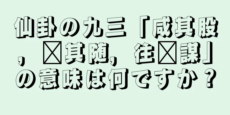 仙卦の九三「咸其股，执其随，往离謀」の意味は何ですか？