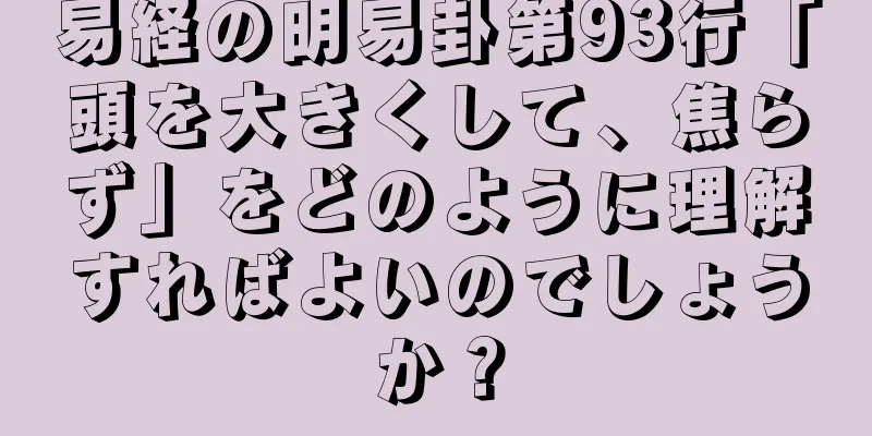 易経の明易卦第93行「頭を大きくして、焦らず」をどのように理解すればよいのでしょうか？