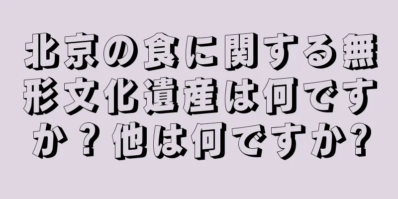 北京の食に関する無形文化遺産は何ですか？他は何ですか?
