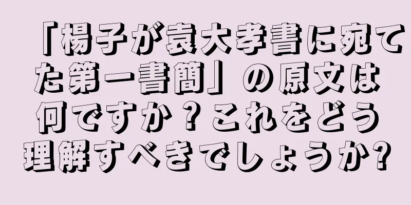「楊子が袁大孝書に宛てた第一書簡」の原文は何ですか？これをどう理解すべきでしょうか?