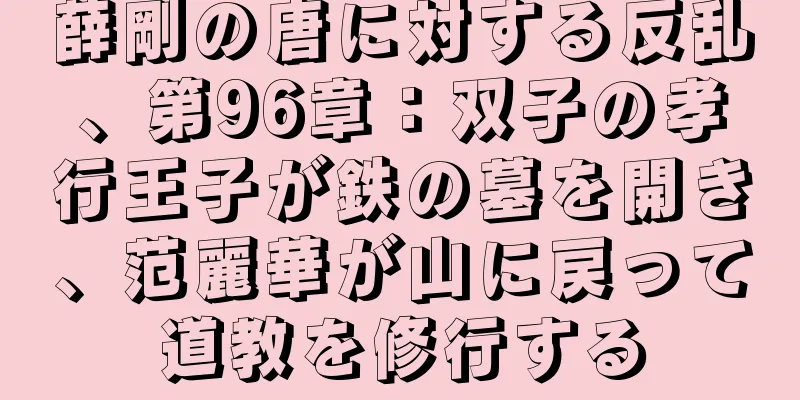 薛剛の唐に対する反乱、第96章：双子の孝行王子が鉄の墓を開き、范麗華が山に戻って道教を修行する