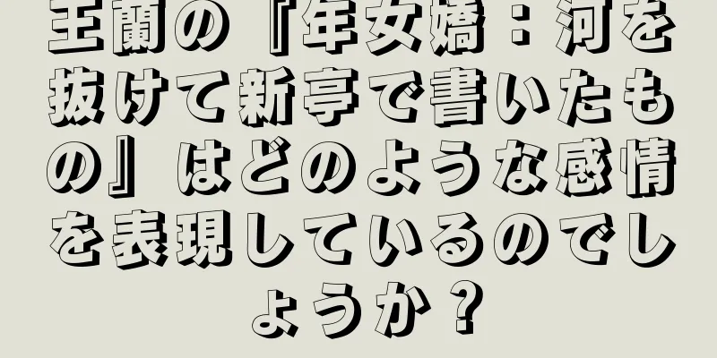 王蘭の『年女嬌：河を抜けて新亭で書いたもの』はどのような感情を表現しているのでしょうか？