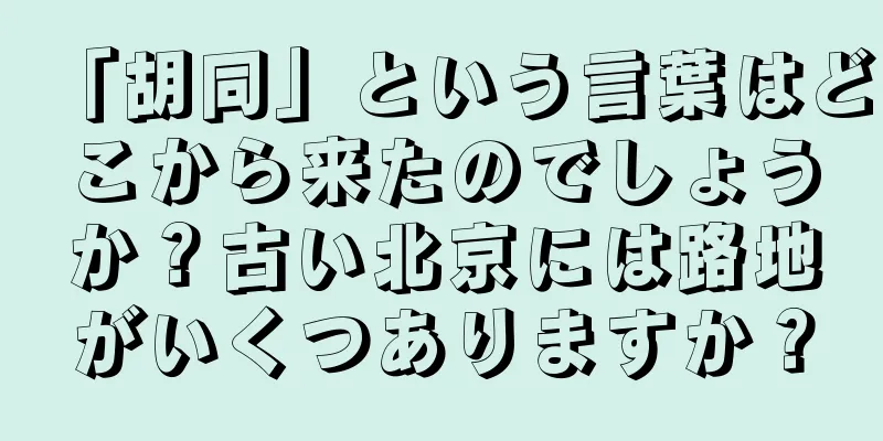 「胡同」という言葉はどこから来たのでしょうか？古い北京には路地がいくつありますか？