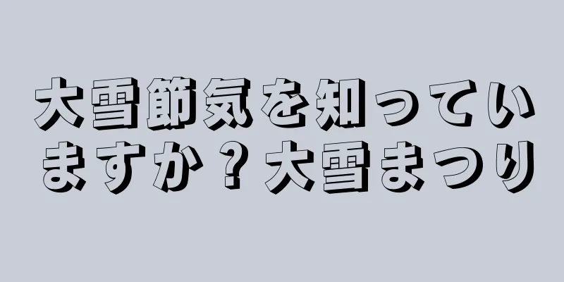 大雪節気を知っていますか？大雪まつり