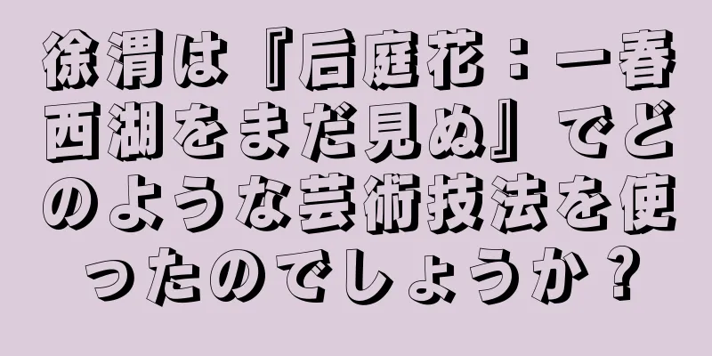 徐渭は『后庭花：一春西湖をまだ見ぬ』でどのような芸術技法を使ったのでしょうか？