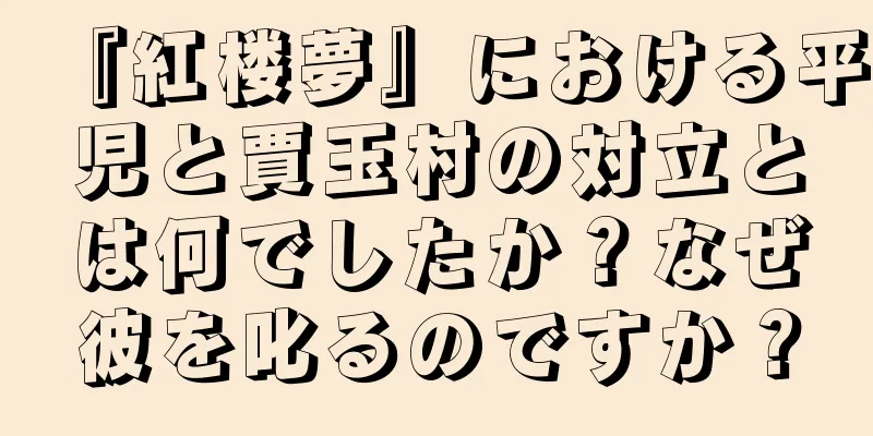 『紅楼夢』における平児と賈玉村の対立とは何でしたか？なぜ彼を叱るのですか？