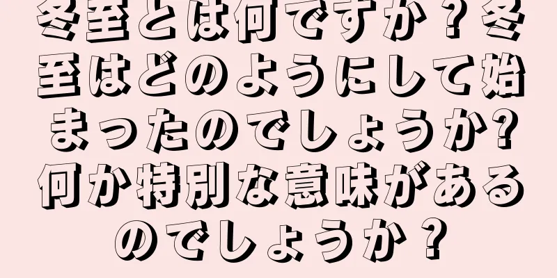 冬至とは何ですか？冬至はどのようにして始まったのでしょうか?何か特別な意味があるのでしょうか？