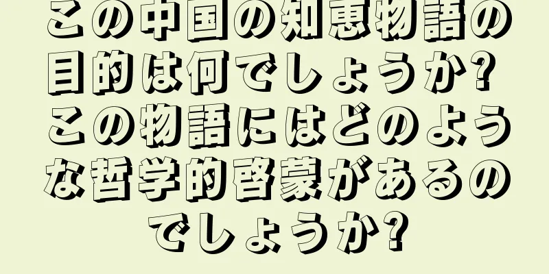 この中国の知恵物語の目的は何でしょうか? この物語にはどのような哲学的啓蒙があるのでしょうか?