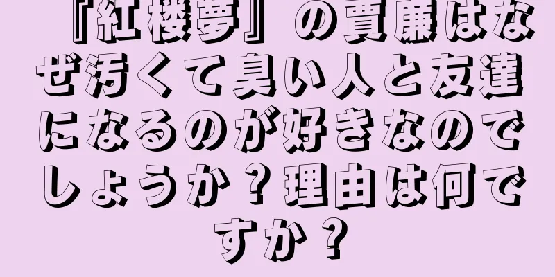 『紅楼夢』の賈廉はなぜ汚くて臭い人と友達になるのが好きなのでしょうか？理由は何ですか？