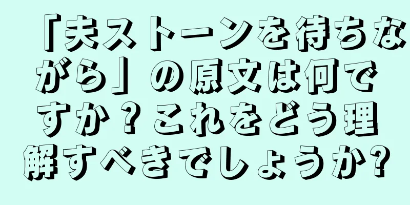 「夫ストーンを待ちながら」の原文は何ですか？これをどう理解すべきでしょうか?