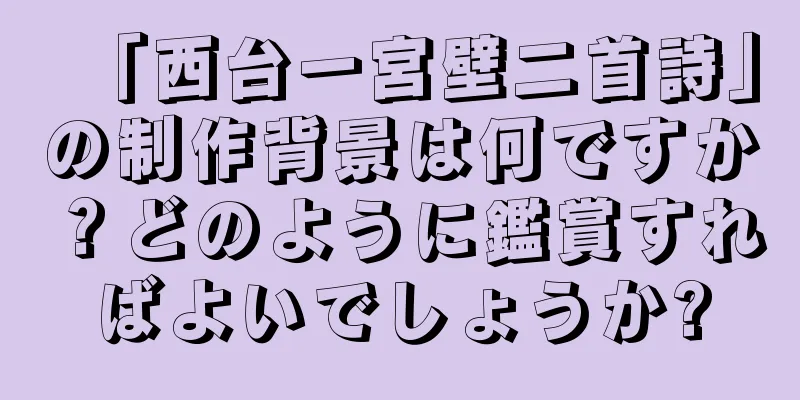 「西台一宮壁二首詩」の制作背景は何ですか？どのように鑑賞すればよいでしょうか?