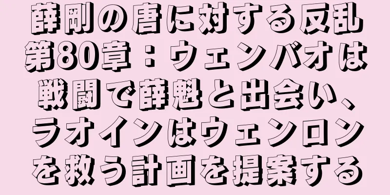 薛剛の唐に対する反乱第80章：ウェンバオは戦闘で薛魁と出会い、ラオインはウェンロンを救う計画を提案する