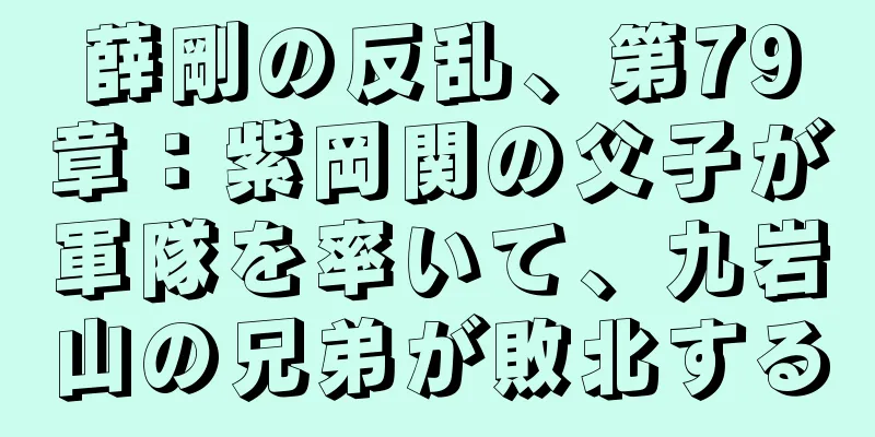 薛剛の反乱、第79章：紫岡関の父子が軍隊を率いて、九岩山の兄弟が敗北する